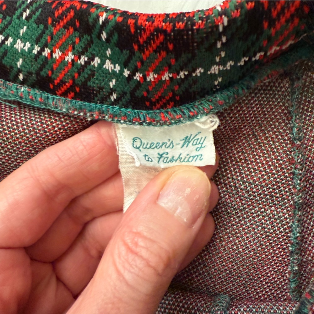 Red and Green Maxi A-Line Skirt for Casual Work - Picture 3 of 7